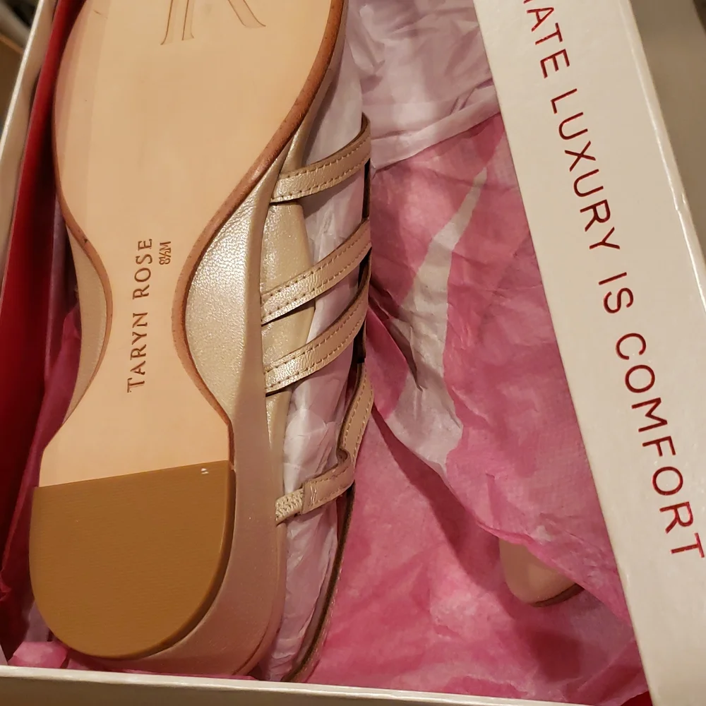 Taryn Rose NEW Sandals Slingback Strappy Wedge Comfort Shoe ALL Leather NIB 8.5 - Picture 8 of 10